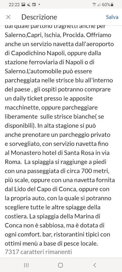 Villa La Casina Del Pennolo, Casa Stani 60 Mq. Conca dei Marini Exterior foto